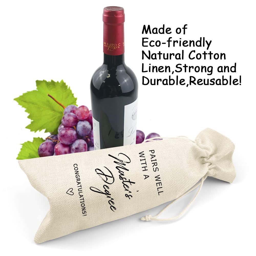 LANBAIHE Master's Degree Wine Bag - Reusable Graduation Gift for College, Doctorate Party