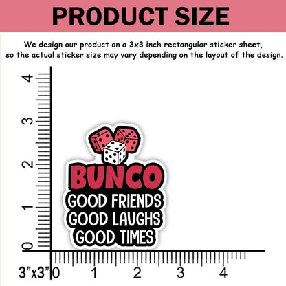 SODAVA Funny Bunco Stickers Pack of 10 – Game Vinyl Decals for Bunco Night, Bunco Babe Queen Group, Waterproof Cute Bunco Accessories for Women, Scrapbook Laptop Water Bottle Decor