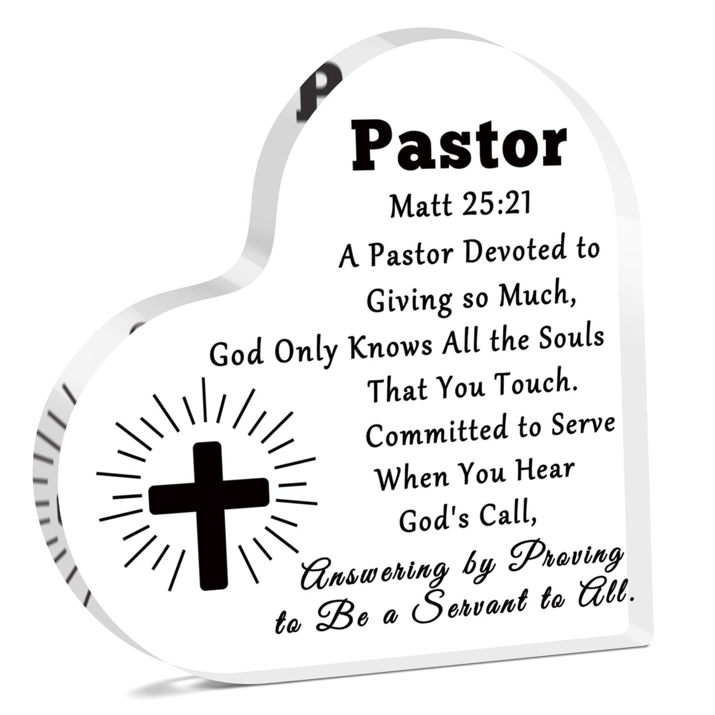Pastor Appreciation Gifts Acrylic Plaque Thank You Gifts for Pastor Preacher Priest Religious Christian Gifts Christmas Birthday Retirement Gifts for Pastor Catholicism Coworker Friends Desk Sign