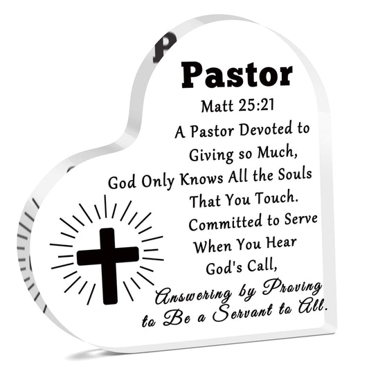 Pastor Appreciation Gifts Acrylic Plaque Thank You Gifts for Pastor Preacher Priest Religious Christian Gifts Christmas Birthday Retirement Gifts for Pastor Catholicism Coworker Friends Desk Sign