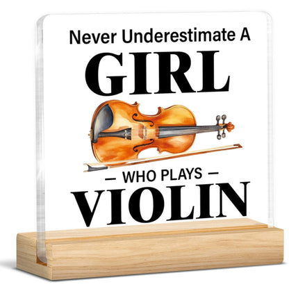 Violin Player Gifts for Women Young Violin Player Lover, Violinist Gifts for Girl Music Teacher Musician, Acrylic Plaque Sign Home Office Decor