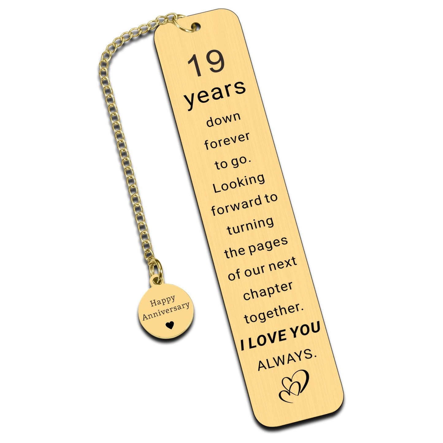 19th Bronze Anniversary Gifts for Men Women, 19th Wedding Anniversary Bookmark Gifts for Wife Husband Couples, Bronze Gift for 19 Year, Happy 19 Anniversarys Bookmark Gift for Mothers Day Fathers Day