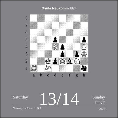 Chess 2026 Day-to-Day Calendar: A Year of Chess Puzzles