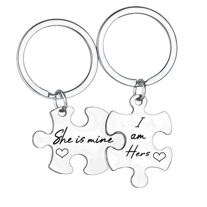 2 Pcs Lesbian Couples Keychain Set Anniversary Valentine's Day Gift For Lesbian Girlfriend Keychain For LGBT Birthday Gift