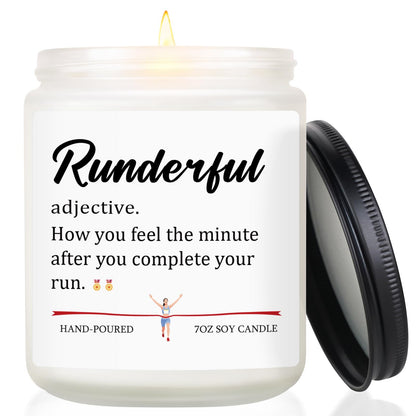 Funny Gifts for Runners Women, Marathon Runners Gifts - Handmade Lavender Soy Wax Candle, Mothers Day Running Gift, Marathon Essentials, Half Marathon, Track and Field, Running Accessories for Women