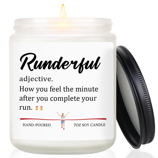 Funny Gifts for Runners Women, Marathon Runners Gifts - Handmade Lavender Soy Wax Candle, Mothers Day Running Gift, Marathon Essentials, Half Marathon, Track and Field, Running Accessories for Women