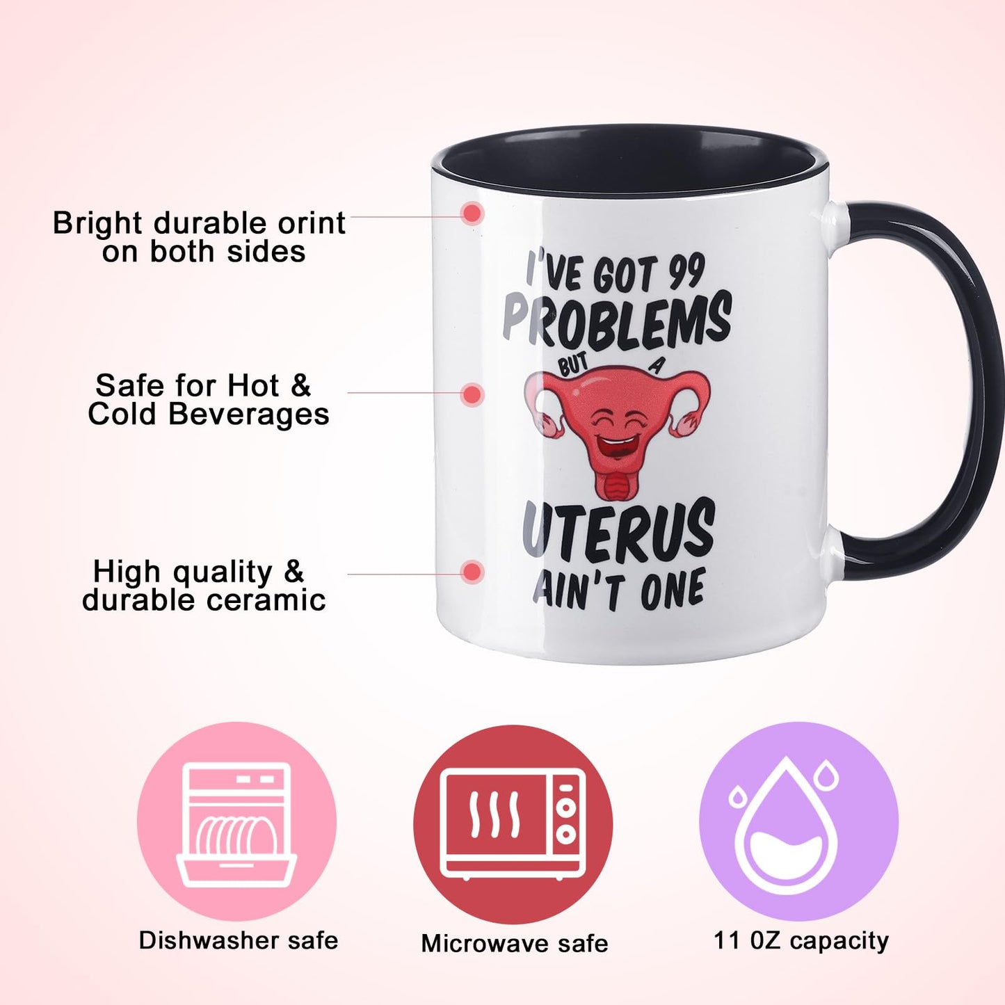 Breling 4 Pcs Funny Hysterectomy Recovery Gift Set for Women Funny Ceramic Mug Flannel Throw Blanket Crew Socks Candle Post Uterus Surgery Care Package Gift Basket