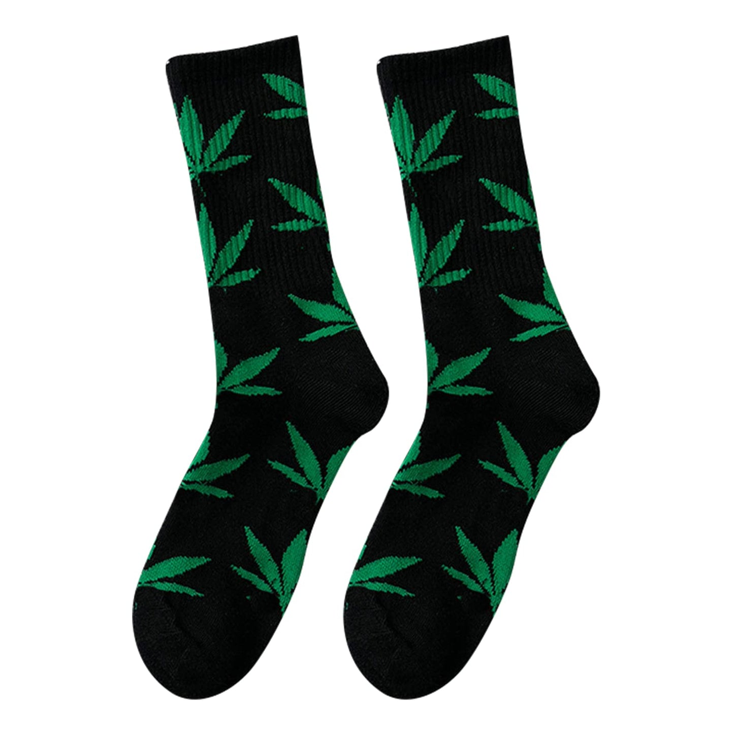 UTTPLL Winter Socks for Men Women Marijuana Weed Leaf Printed Cotton Crew Boot Scoks Maple Leaf Athletic Hiking Socks