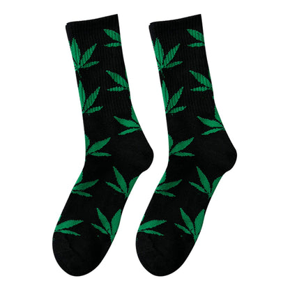 UTTPLL Winter Socks for Men Women Marijuana Weed Leaf Printed Cotton Crew Boot Scoks Maple Leaf Athletic Hiking Socks