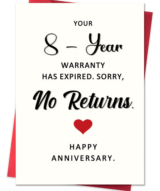 Funny 8th Anniversary Card,8 Year Wedding Anniversary Card Gifts for Him Her Husband Wife Couples,Bronze Anniversary Cards Gifts for Women Men