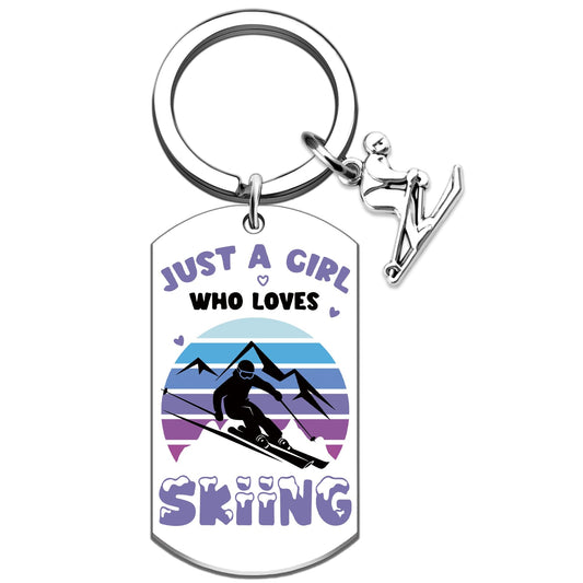 Ski Gifts for Women Snowboarding Gifts Keychains Ski Accessories for Women Daughter Sister Friend Girl Skier Lover Birthday Christmas Stocking Stuffers for Skiers Cute Sking Stuff Keyring