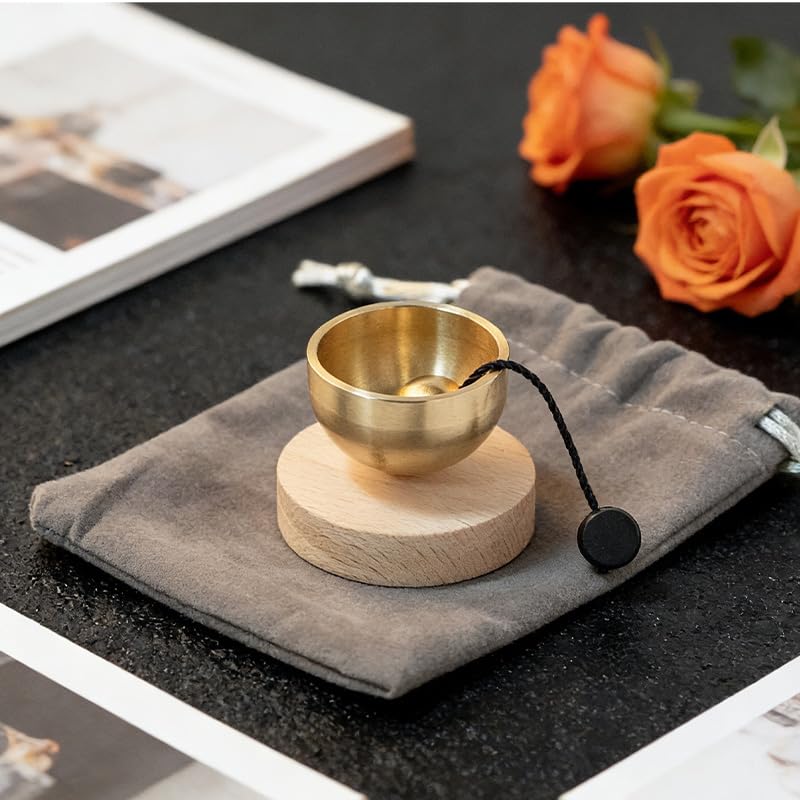 Mini Singing Bowl Set,Portable Brass Meditation Sound Bowl for Yoga,Chakra Healing,Stress Relief & Mindfulness,Self Regulation Tools,Handheld Singing Bowl,Unique Spiritual Gift for Women and Men