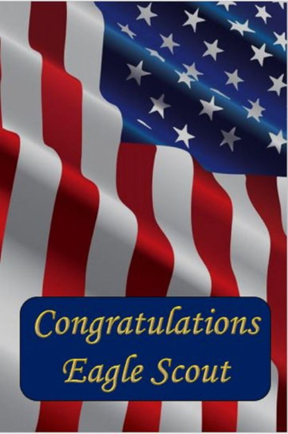 Aquinas Eagle Scout Congratulations Card American Flag Design Card for Eagle Scout Present or Court of Honor Gift