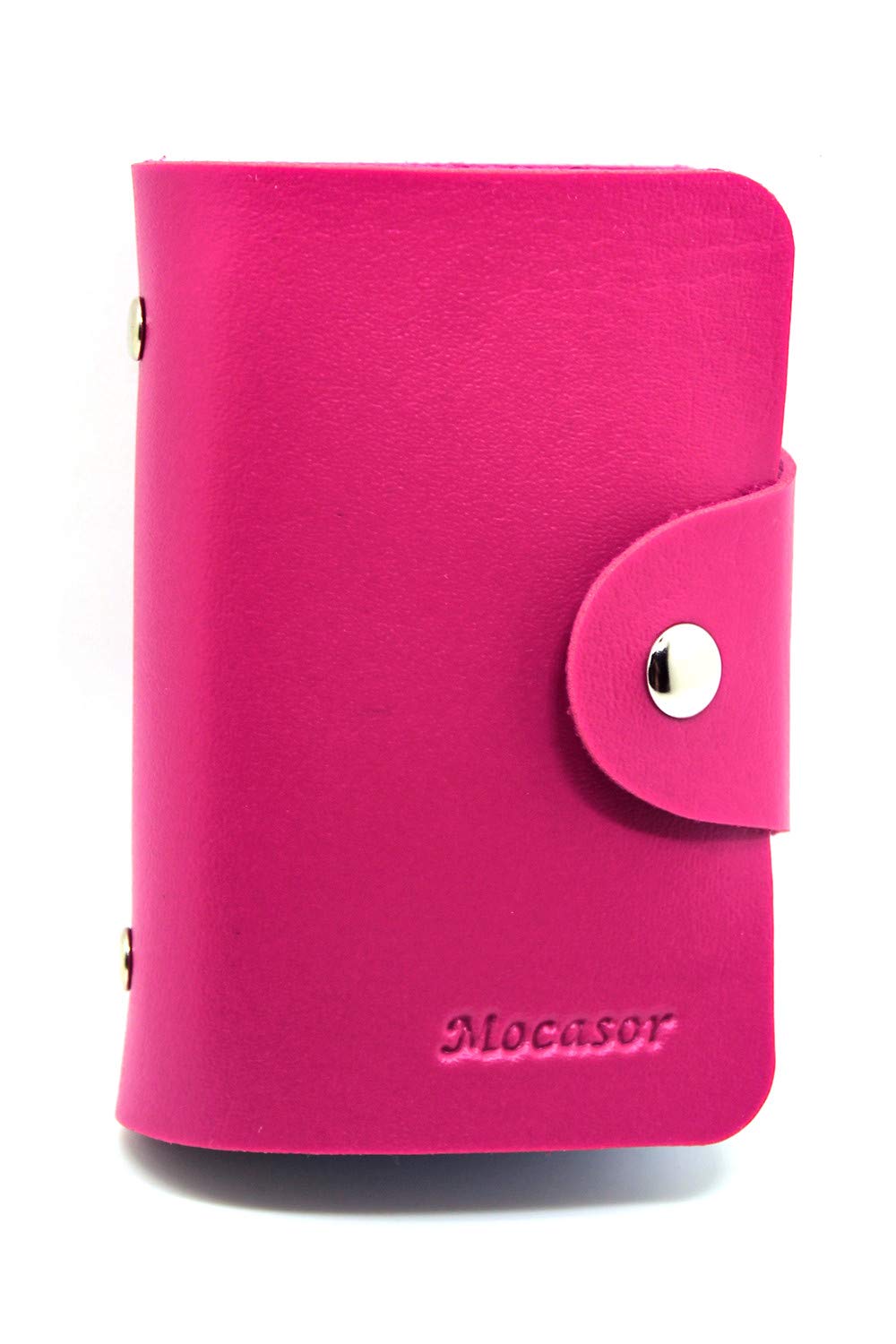 Credit Card Holder for Men & Women Bank Card Case with 24 Insert Slots (Rose Red)