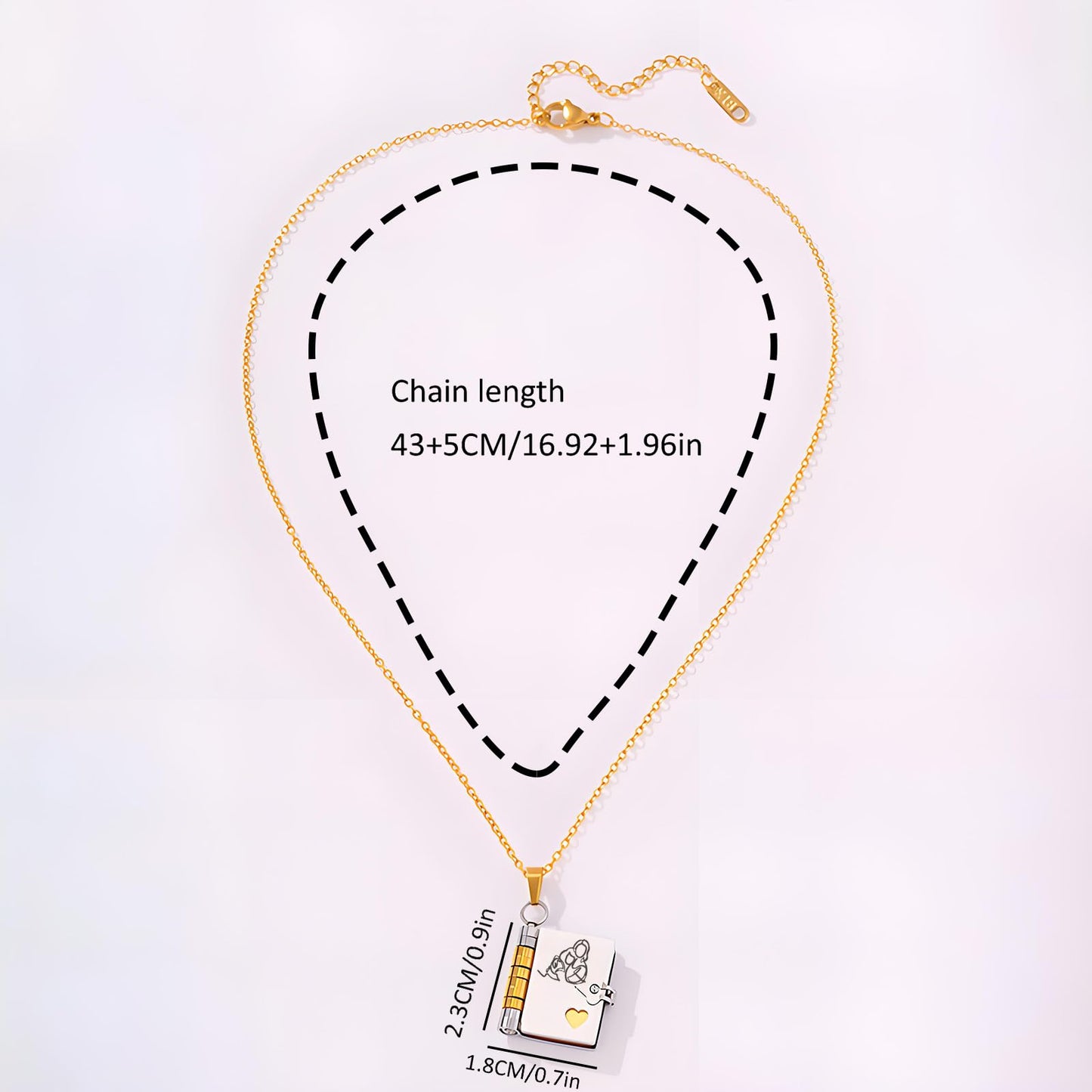 Granddaughter Book Necklace, For Granddaughters - The Most Beautiful Chapter Books Adjustable Silver Gold Book Pendant with 6 Pages Engraved Graduation Jewelry Gifts from Grandma