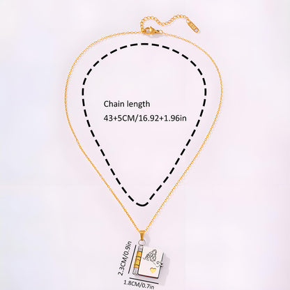Granddaughter Book Necklace, For Granddaughters - The Most Beautiful Chapter Books Adjustable Silver Gold Book Pendant with 6 Pages Engraved Graduation Jewelry Gifts from Grandma