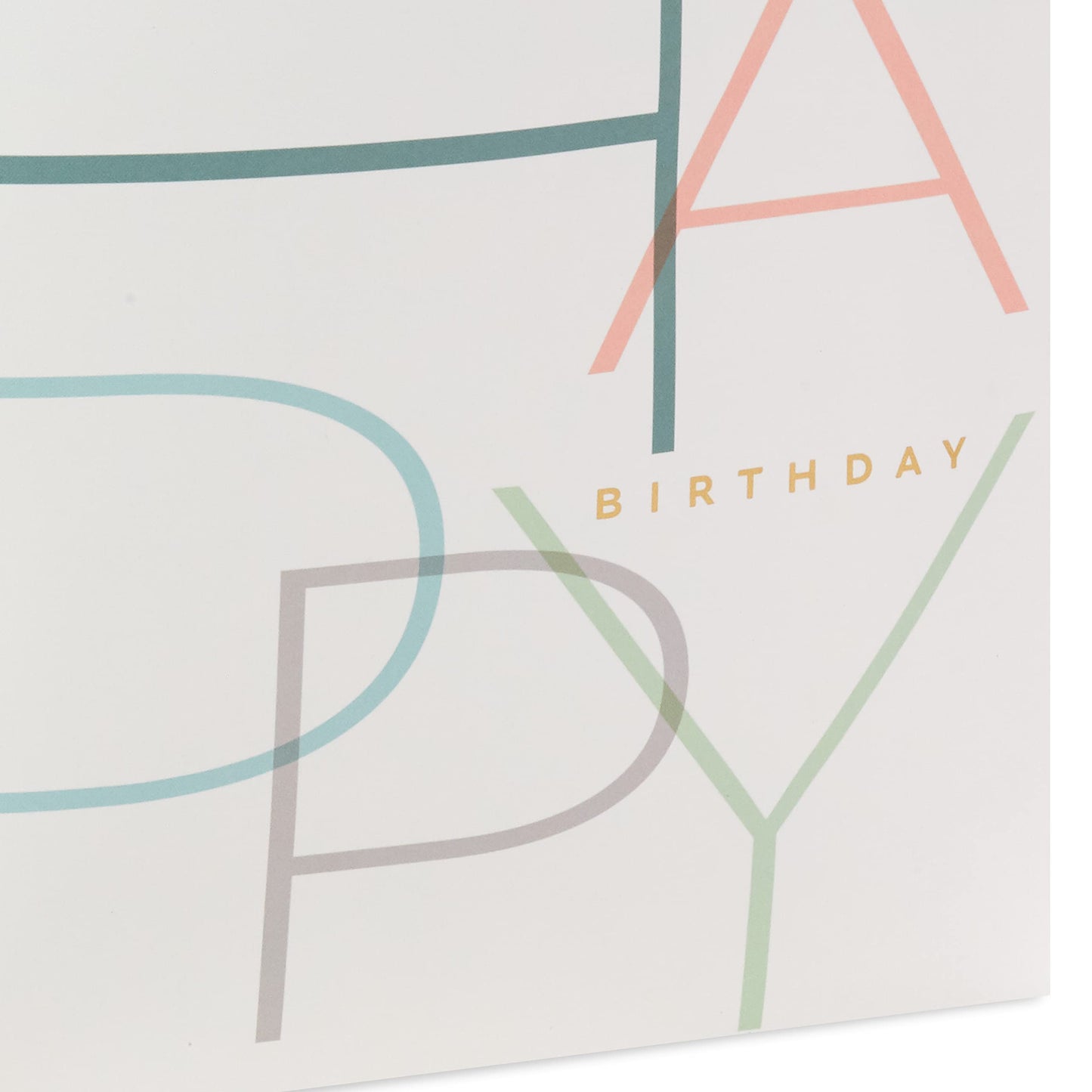 Hallmark Signature Studio 10" Large Square Gift Bag with Tissue Paper (Happy Birthday) Teal, Gray, Pink, Blue on White