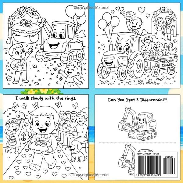 Ring Bearer Coloring and Activity Book with Vehicles, Trucks, and More!: A Fun Wedding Gift for Boys