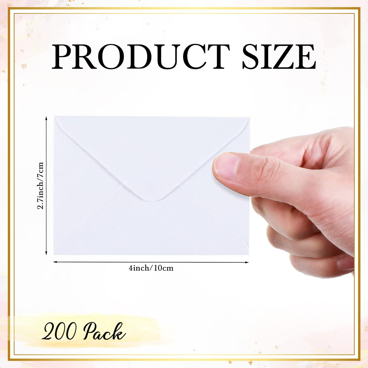 Yahenda 200 Count White Mini Gift Card Envelopes Bulk Wedding Pocket Small Business Paper Envelopes Gift Card Sleeves Greeting Tiny Pocket 4 x 2.7 Inch for Graduation Engagement Birthdays Banquets