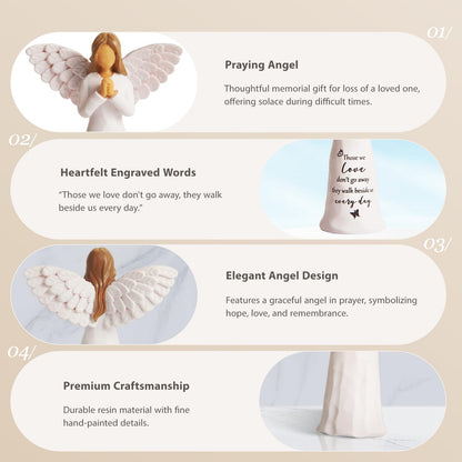 Sympathy Gifts for Loss of Loved One, 6" Handcrafted Memorial Angel Figurine, Memorial Gifts for Loss of Mom Dad, Condolences Bereavement Remembrance in Memory of Loved One Gift