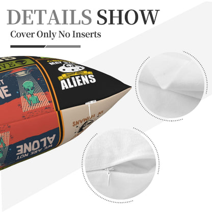Alien Gifts - Funny Alien Gift for Men - UFO Gifts - Ancient Aliens Merchandise - Alien Stuff - Birthday Gift for Alien Lovers - Alien Decor Throw Pillow Cover 18"X 18"