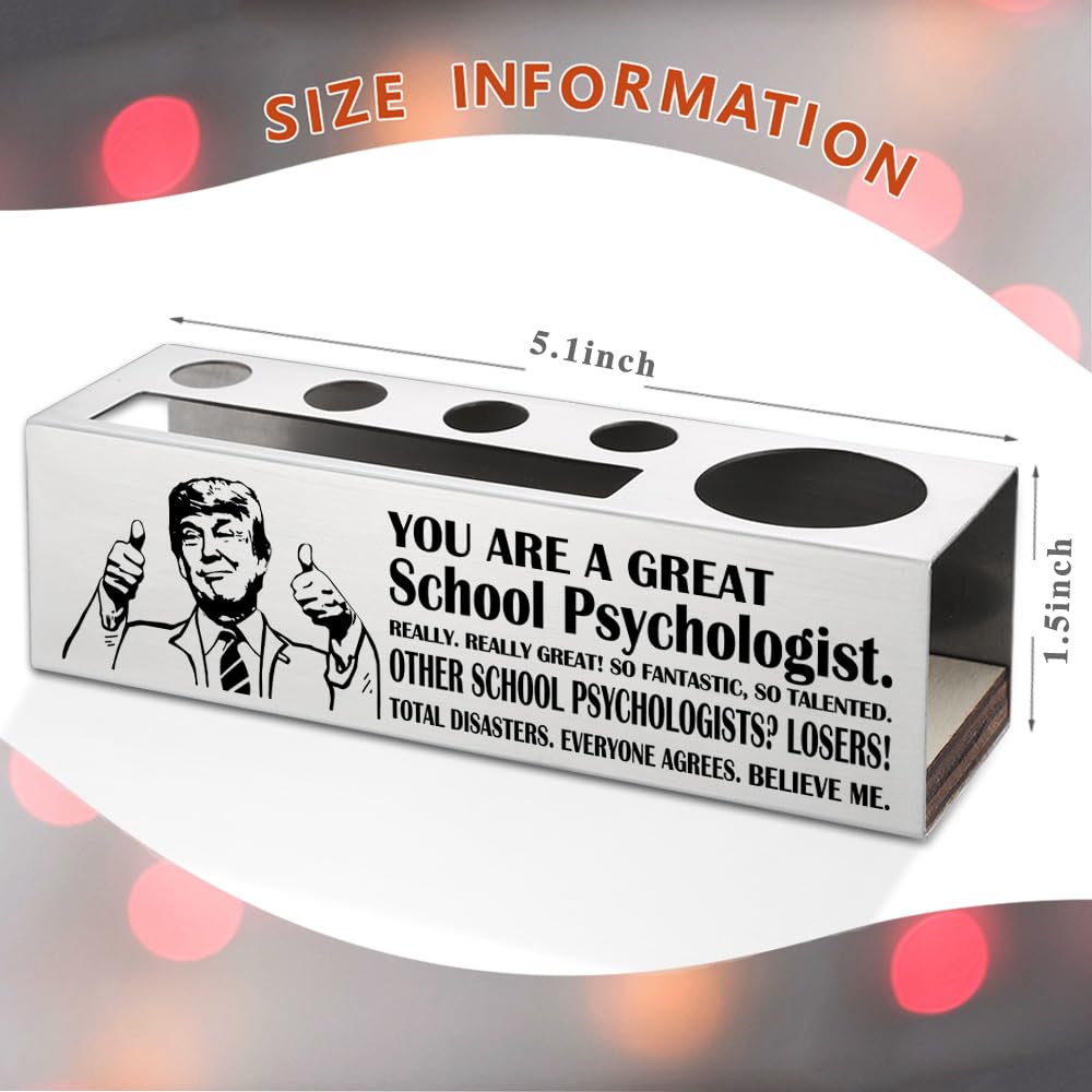 FOKCBOCM School Psychologist gifts for Women Funny, Thank You Appreciation Gifts for School Psychologist, Humorous Gift for Coworkers Therapists, Gift Idea for School Office Desk Pencil Holders-DS38