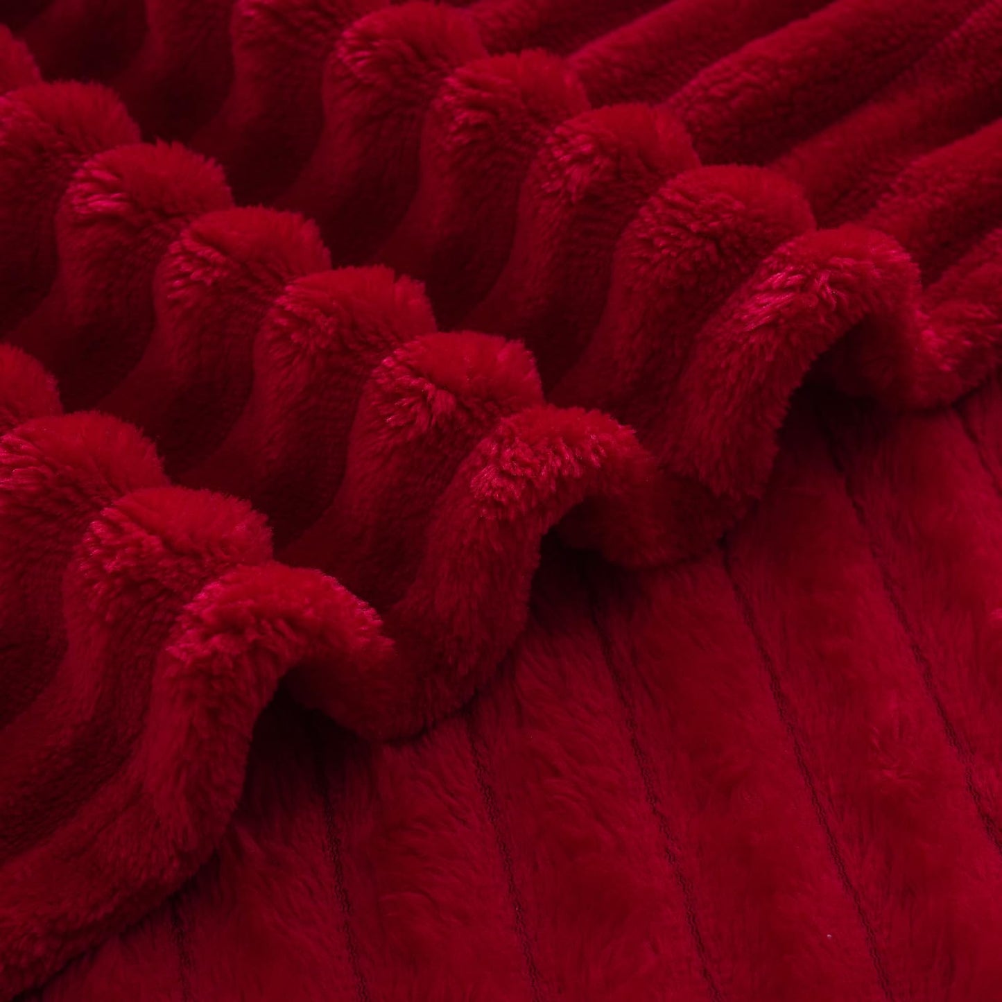Valentines Day Decorations Red Fleece Throw Blanket 50”×60” for Couch Sofa Bed,Super Soft Cozy Plush Microfiber Flannel Blanket with Stripes Design Lightweight for Adults,Woman,Girls Gifts