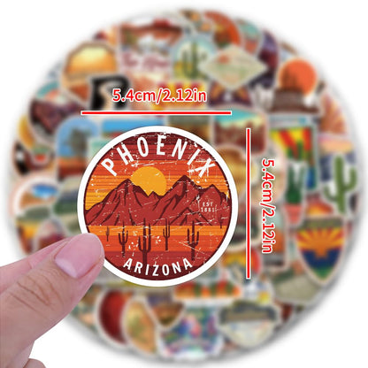122pcs Arizona Stickers Small for Water Bottle, Laptops, for Luggage - Arizona Gifts and Souvenirs, Party Supplies - Gift for Women & Men