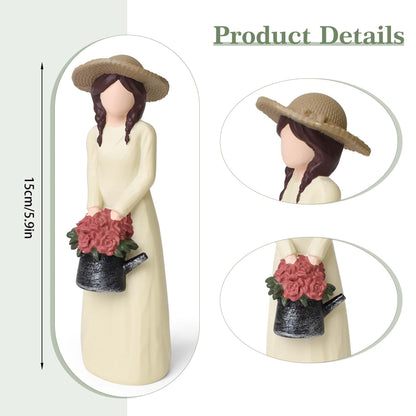 thovorrnl Gardening Gifts for Women, Unusual Garden Gifts for Gardener, Resin Garden Figurines for Gardening Enthusiasts and Nature Lovers, Sculpted Hand-Painted Home Office Shelf Decor
