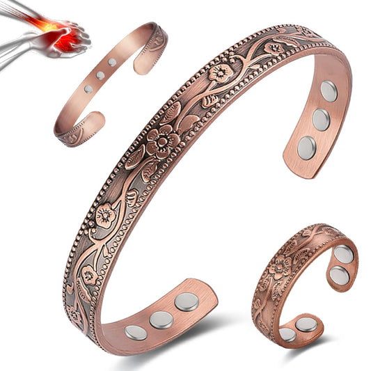 Vicmag Copper Magnetic Bracelet for Women Ultra Strength Magnetic Bracelets 99.9% Pure Copper Strong Magnets Gift Adjustable