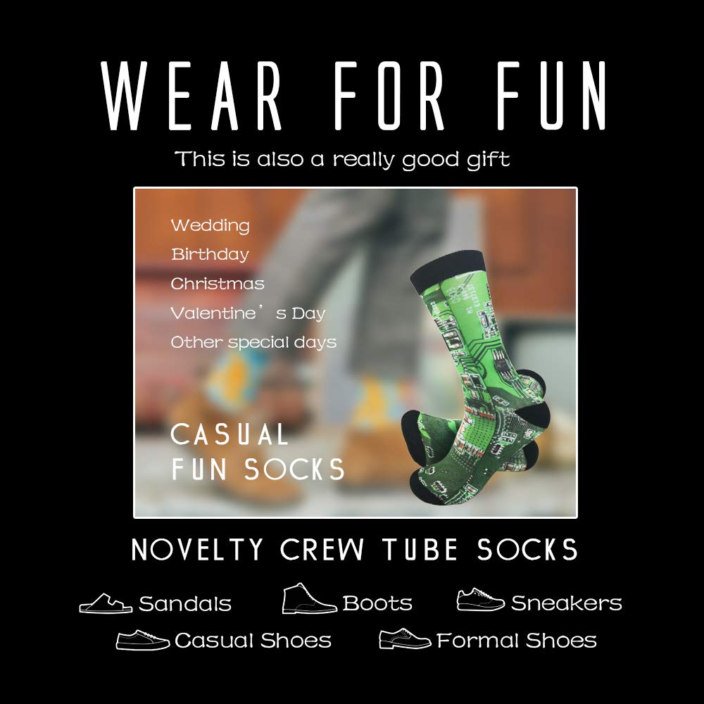 Unisex Adult Fun Cool 3D Print Colorful Athletic Sport Novelty Crew Tube Socks