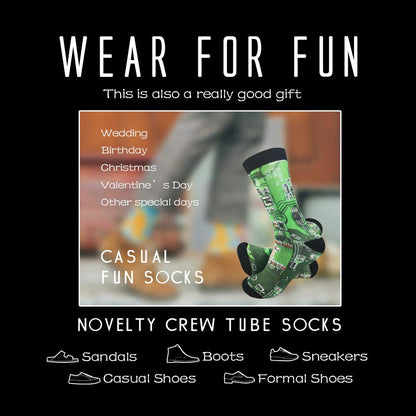 Unisex Adult Fun Cool 3D Print Colorful Athletic Sport Novelty Crew Tube Socks