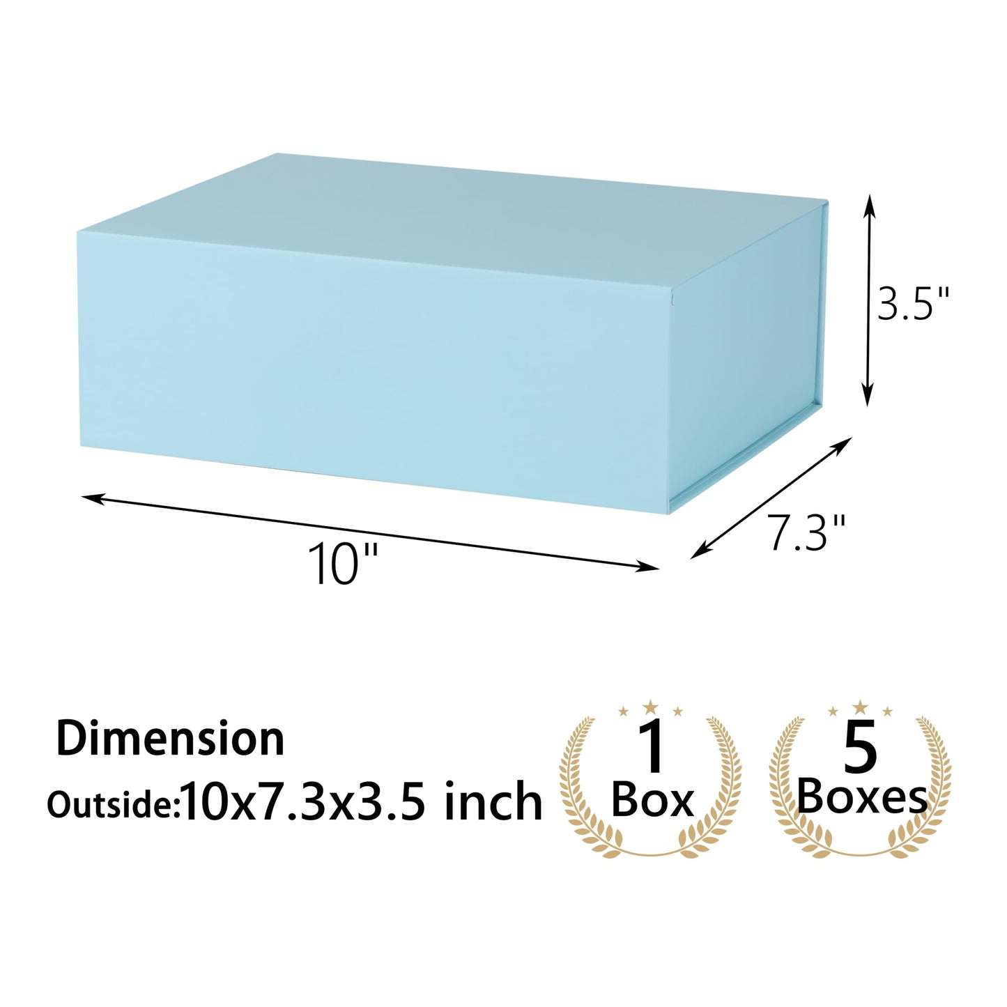Light Blue Gift Box,10x7.3x3.5 Gift Boxes With Lids For Presents Includes Ribbon And Diy Printable Sticker Paper,Bridesmaid Proposal Box,Magnetic Gift Box For Birthday,Wedding,Graduation