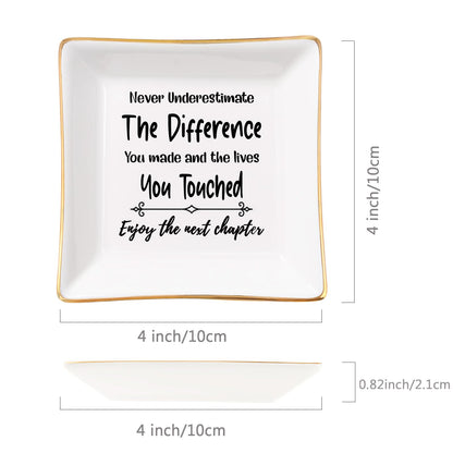 Spegiffu Retirement Gifts for Women Coworker Leaving Gifts Going Away Gift Retirement Gift Jewelry Dish for Friends Retired Teachers Nurses Doctor Boss Goodbye Farewell Gifts for Coworkers New Job