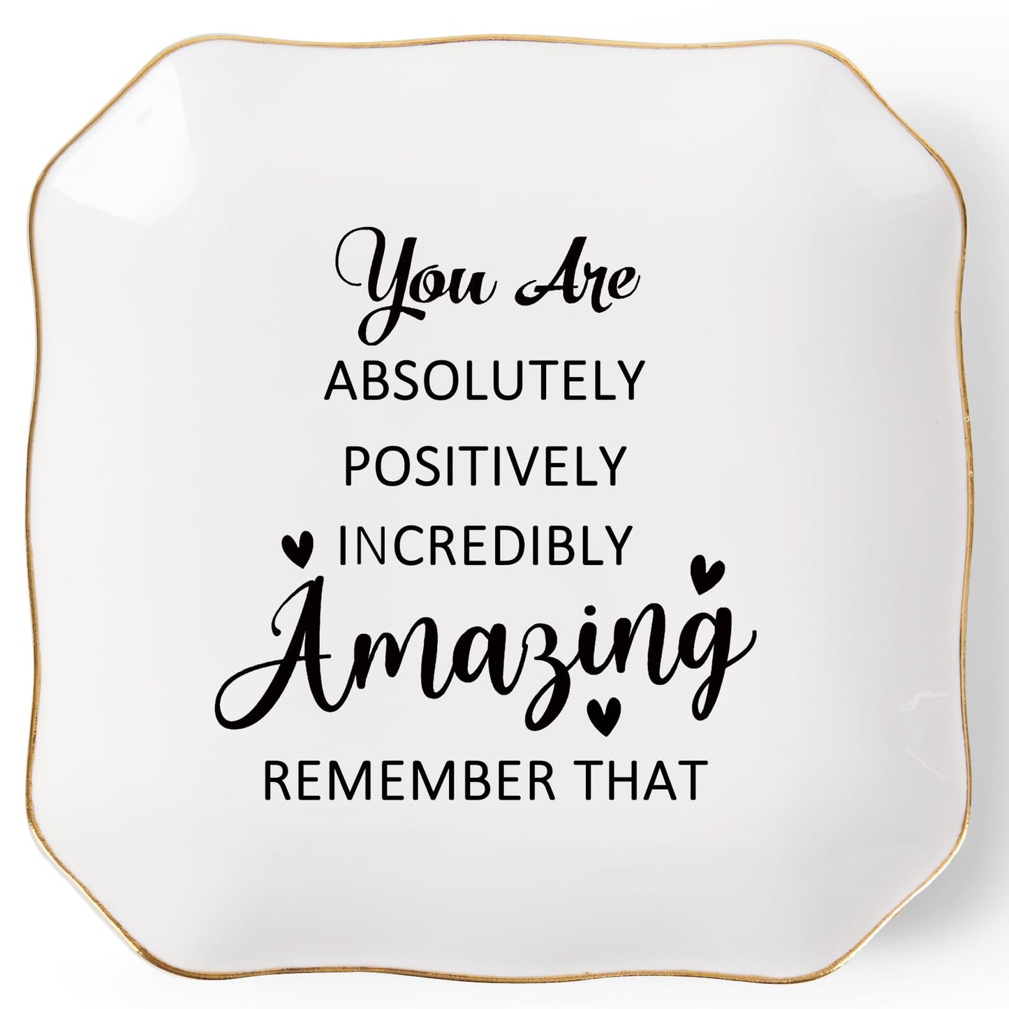 Birthday Gifts for Women Ring Jewelry Dish Tray, You Are Amazing Gifts for Women Friend Coworker Mom Sister Teacher Retirement Thank You Cheer Up Inspirational Encouragement Gift for Woman