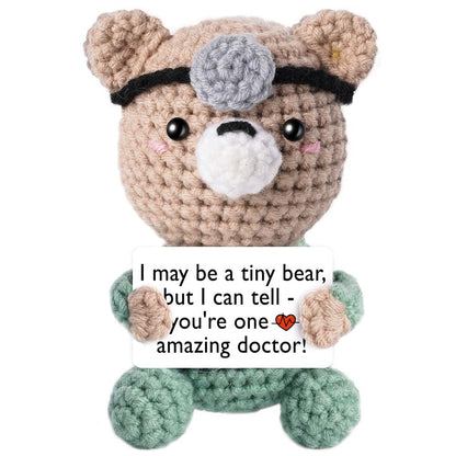 Medical School Graduation Gifts, Funny Doctor Gifts for Women Men, Handmade Crochet Bear Phd School for Doctors Female Male Students, Doctor Nurse Week Appreciation Retirement Birthday Gift
