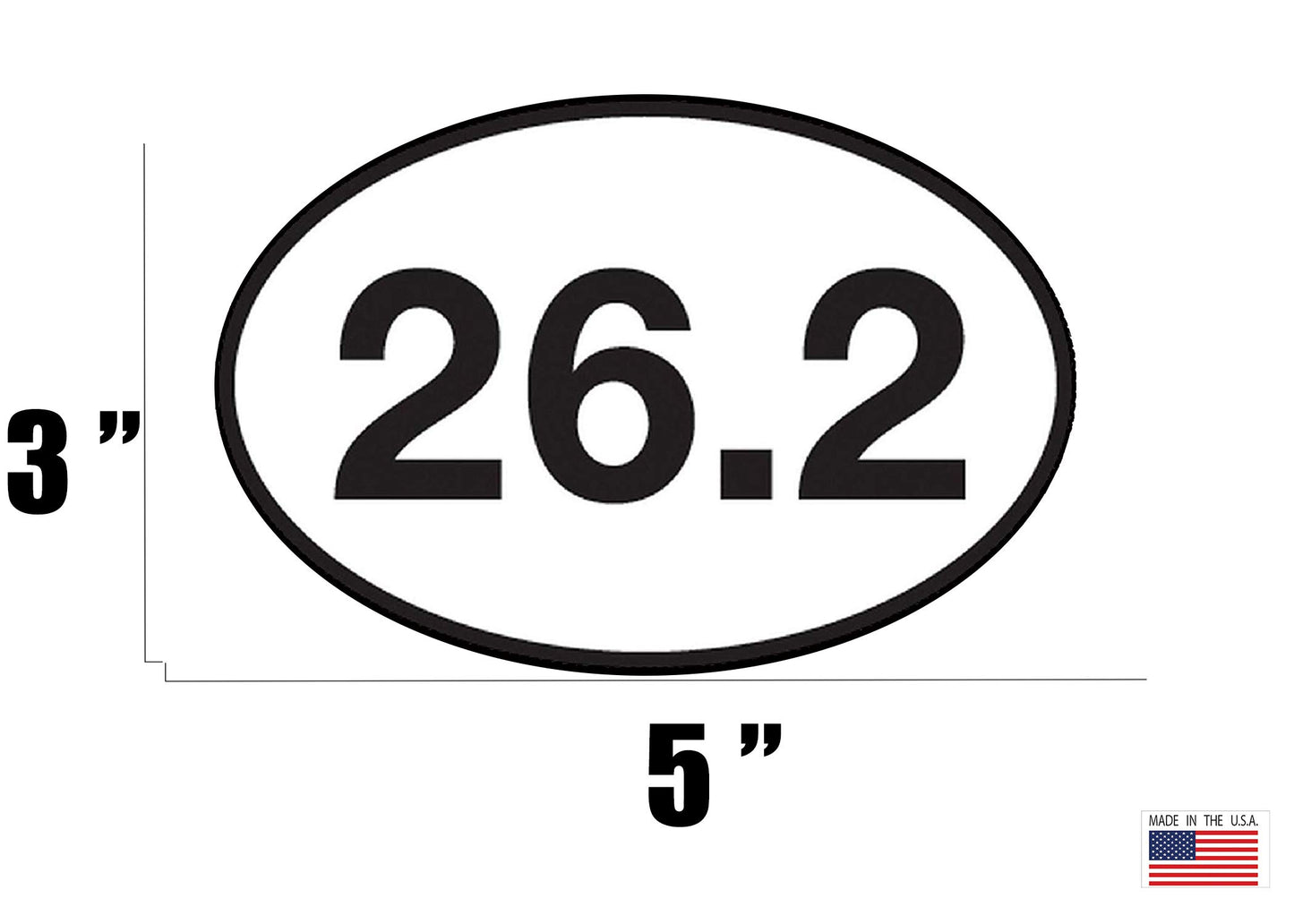 Rogue River Tactical 26.2 Marathon Running Sticker Bumper Sticker Oval 5" x 3" Decal Runner Track Run