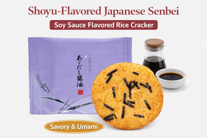 Japanese Rice Cracker Assortment Box – Traditional Senbei Snack with Soy Sauce, Seaweed, Plum & Salt flavor Authentic Japanese Confection Gift Set