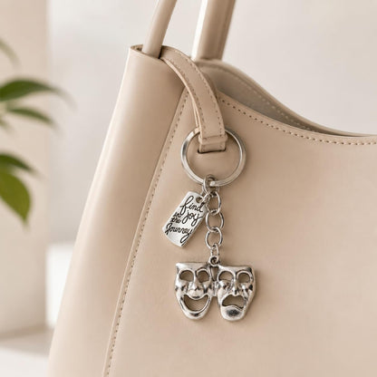 PHAETON 20PCS Theatre Keychain Drama Mask Gift Comedy Tragedy Mask Theatre Actor Actress Broadway Musical Drama Keychain for Performer Gift Musical Lovers Gifts