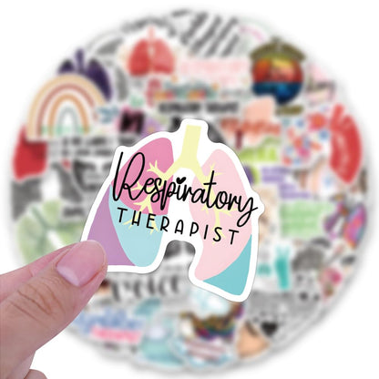 54PCS Respiratory Therapist Stickers,RT Sticker,Water Bottle Laptop Sticker, Respiratory Therapist Gifts