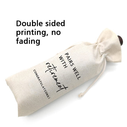 Socive Retirement Wine Bag, Retired Gifts Wine Bags, Pairs Well With Retirement, Gift for Him or Her, Leaving Gift for Colleagues Best Friends Coworkers Boss Nurse Teachers