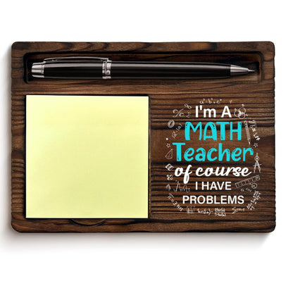 Funny Math Teacher Gifts for Men Women, Gifts for Math Teacher Thank You Appreciation Birthday Retirement Back to School, Sticky Note Holder for Classroom Office Desk Decor
