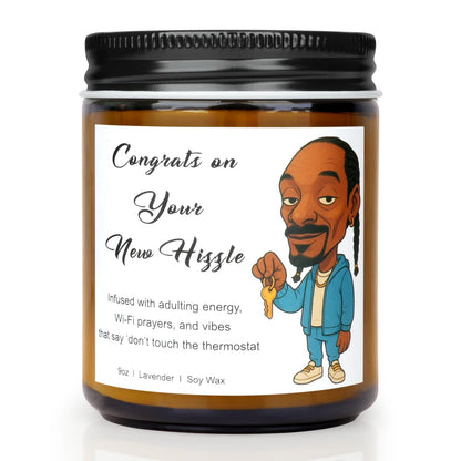 Funny Housewarming Gifts New Home - Lavender Scented Candle Gift for Women & Men, Housewarming Decorations, First Apartment Essentials, Closing Gift for Home Buyers, Congrats on Your New Hizzle