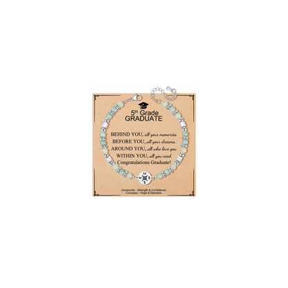 JoycuFF Graduation Gifts for Her Class of 2026 College High School 5th 8th Grade Preschool College Middle School Teen Girls Graduation Gifts The Adventure Begins Compass Bracelets for Women