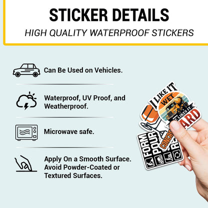 10 Pcs Funny Concrete Worker Stickers – Waterproof Vinyl Decals for Hard Hats, Toolboxes, Tumblers, Laptops – Gift for Concrete Finishers & Construction Crews (3 inch)