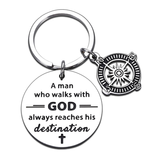Baptism Gifts for Men & Boys - Catholic Gifts for Men Boy Baptism Gift Keychains Easter Basket Stuffers Christian Gift for Mens Catholic Confirmation Gif T for Teenage Boys Adults Faith Based Giftt