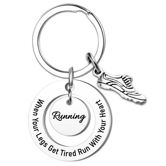 Cross Country Running Gifts Runner Keychain Marathon Gift for Women Men Running Track And Field Accessories for Men Marathon Gift for Track Athletes