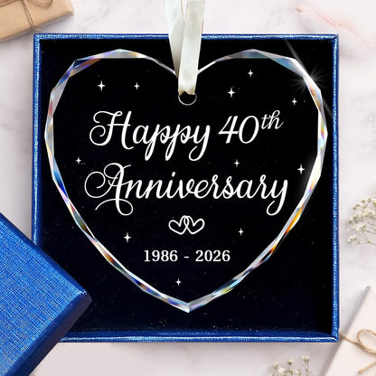 BSQUIELE 40th Anniversary Ornament - Gift for 40th Anniversary - Ruby Anniversary - 40th Wedding Ornament - 40 Year of Marriage Gifts for Couple 2026 - Valentine, Birthday Gift for Husband Wife