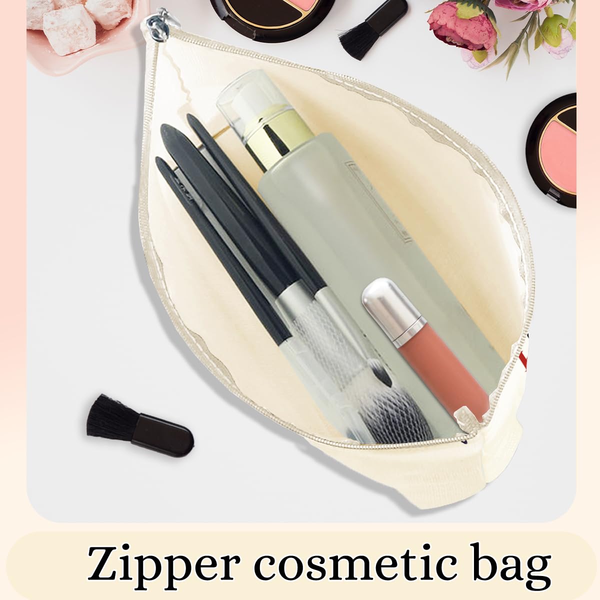 Paris Airplane Travel Gifts Cosmetic Makeup Bag Beach Canvas Tote Bag for Women Girls Christmas Birthday