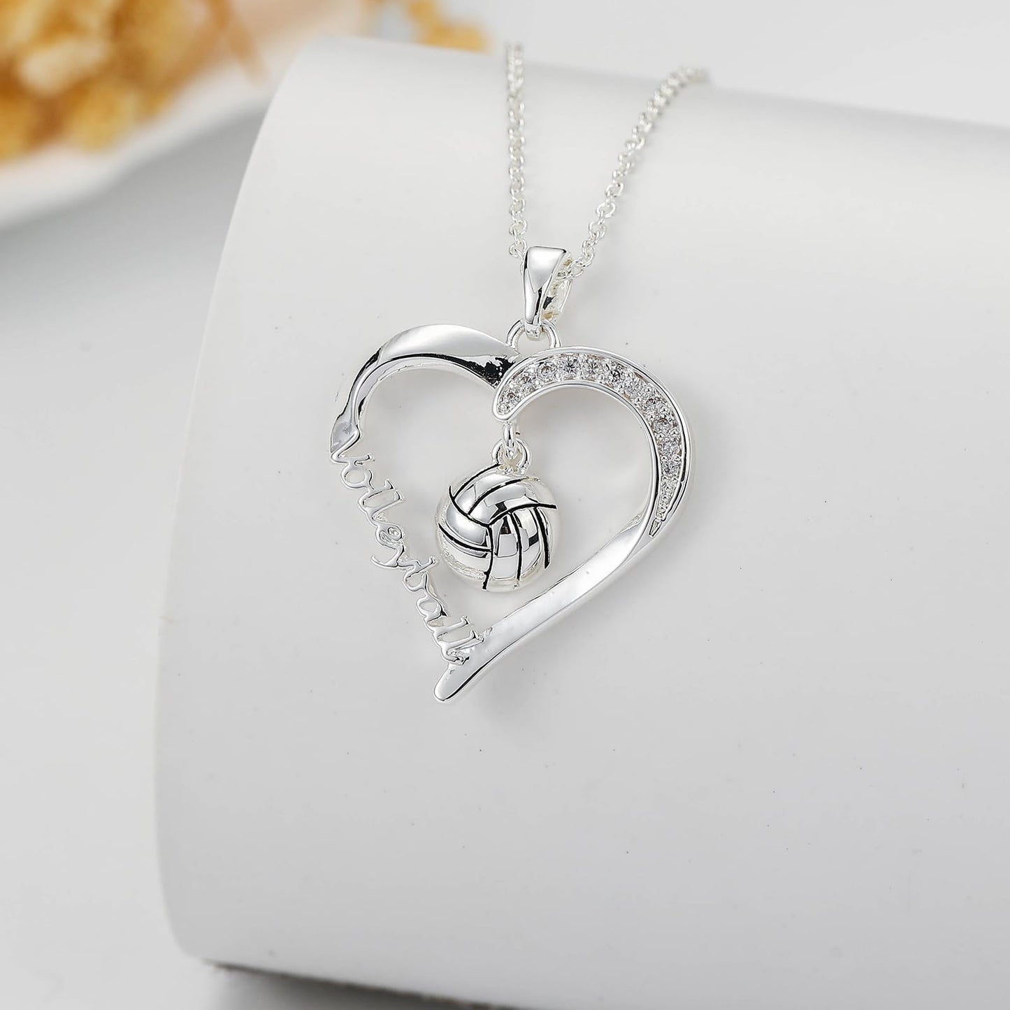 Volleyball/Softball/Basketball/Baseball Necklace Gifts for Girls, Sport Accessories Birthday Christmas Jewelry for Her 16+3 Inches